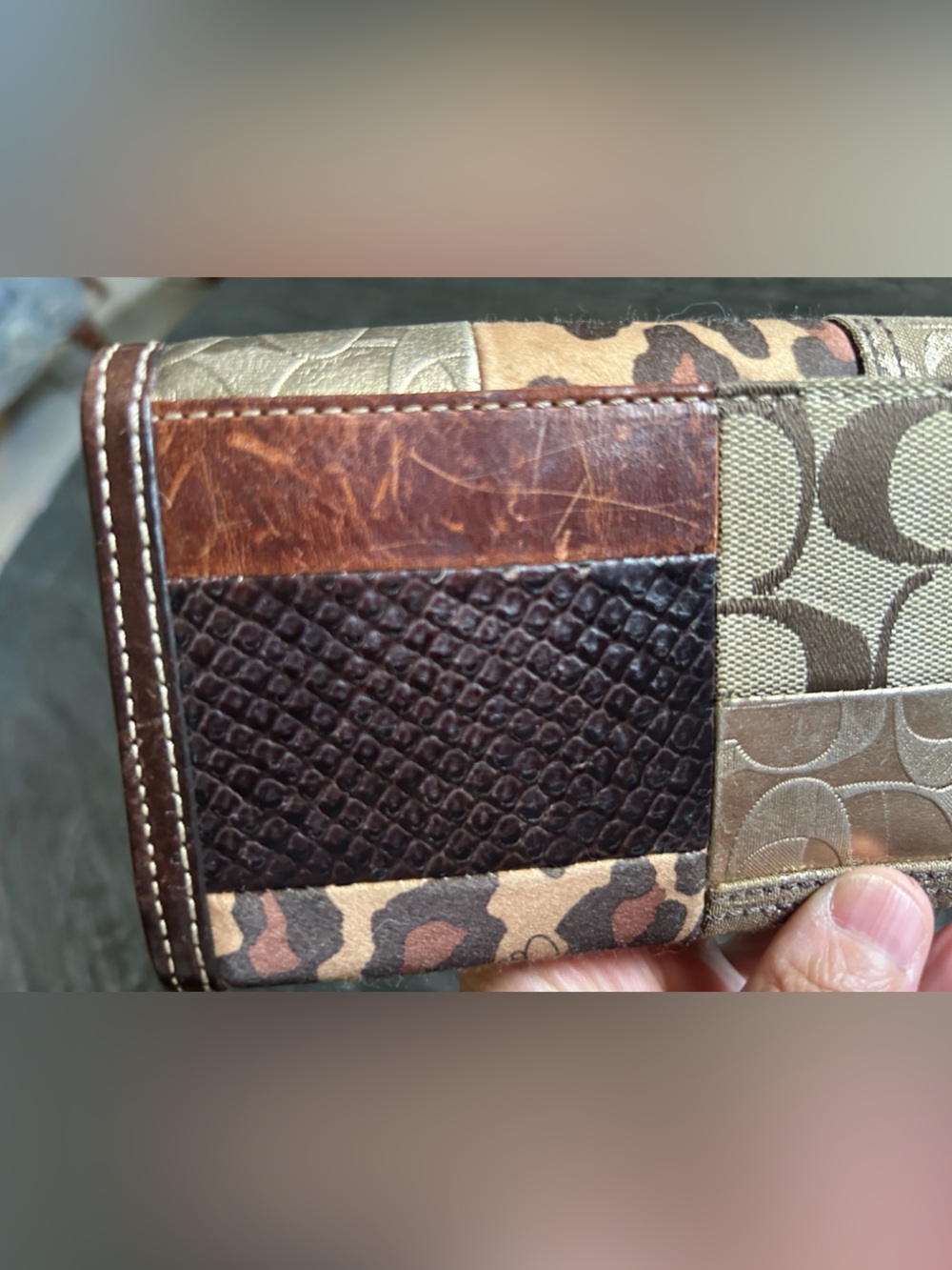 Coach Y2K vintage animal print patchwork long wallet - Picture 10 of 16